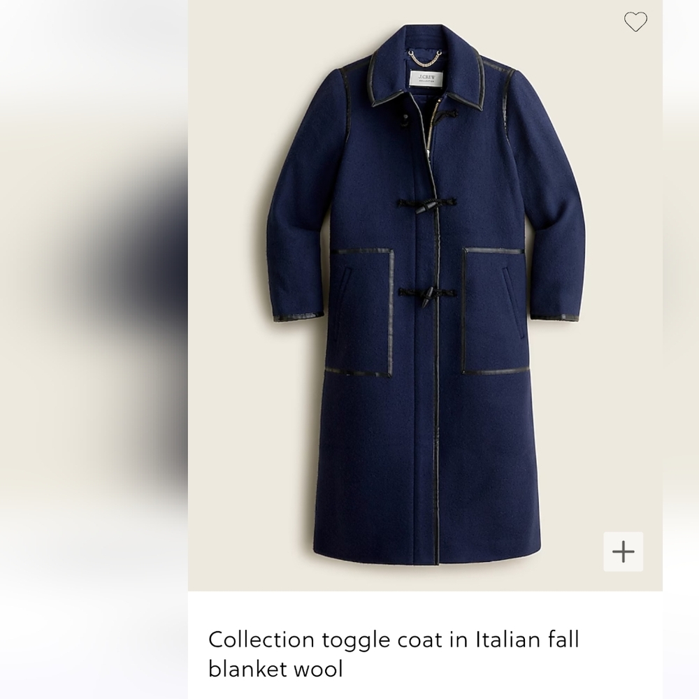 J. Crew Collection toggle Italian blanket wool coat